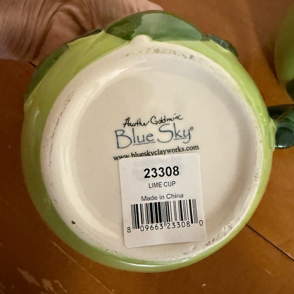 Blue Sky Clayworks Green Summer Lime Tree And Honey Bee Ceramic Coffee Mugs - Picture 7 of 8